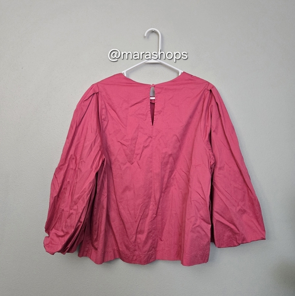 Boden Puff Sleeve Cotton Top Wild Watermelon Pink - Picture 6 of 8